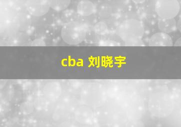 cba 刘晓宇